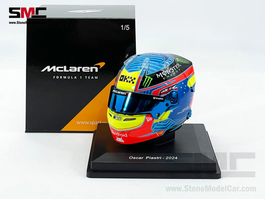 McLaren F1 MCL38 #81 Oscar Piastri Hungary GP 2024 1st Career Win Spark 1:5 Miniature Helmet