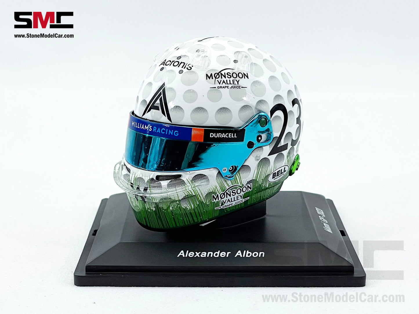 Williams F1 FW45 #23 Alexander Albon Miami GP 2023 Spark 1:5 Miniature Helmet 5HF113