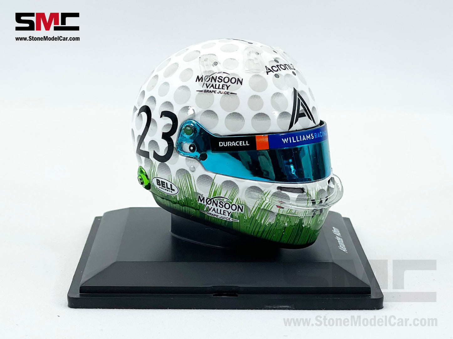 Williams F1 FW45 #23 Alexander Albon Miami GP 2023 Spark 1:5 Miniature Helmet 5HF113