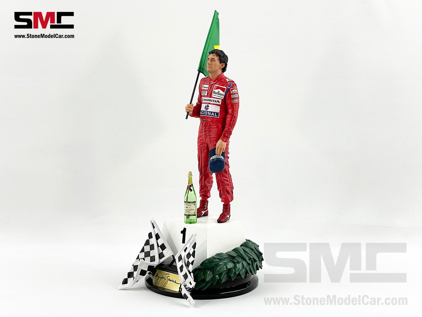 Mclaren F1 MP4/6 #1 Ayrton Senna Brazil GP 1991 World Champion Iron Studios 1:10 Figure with Marlboro Decal