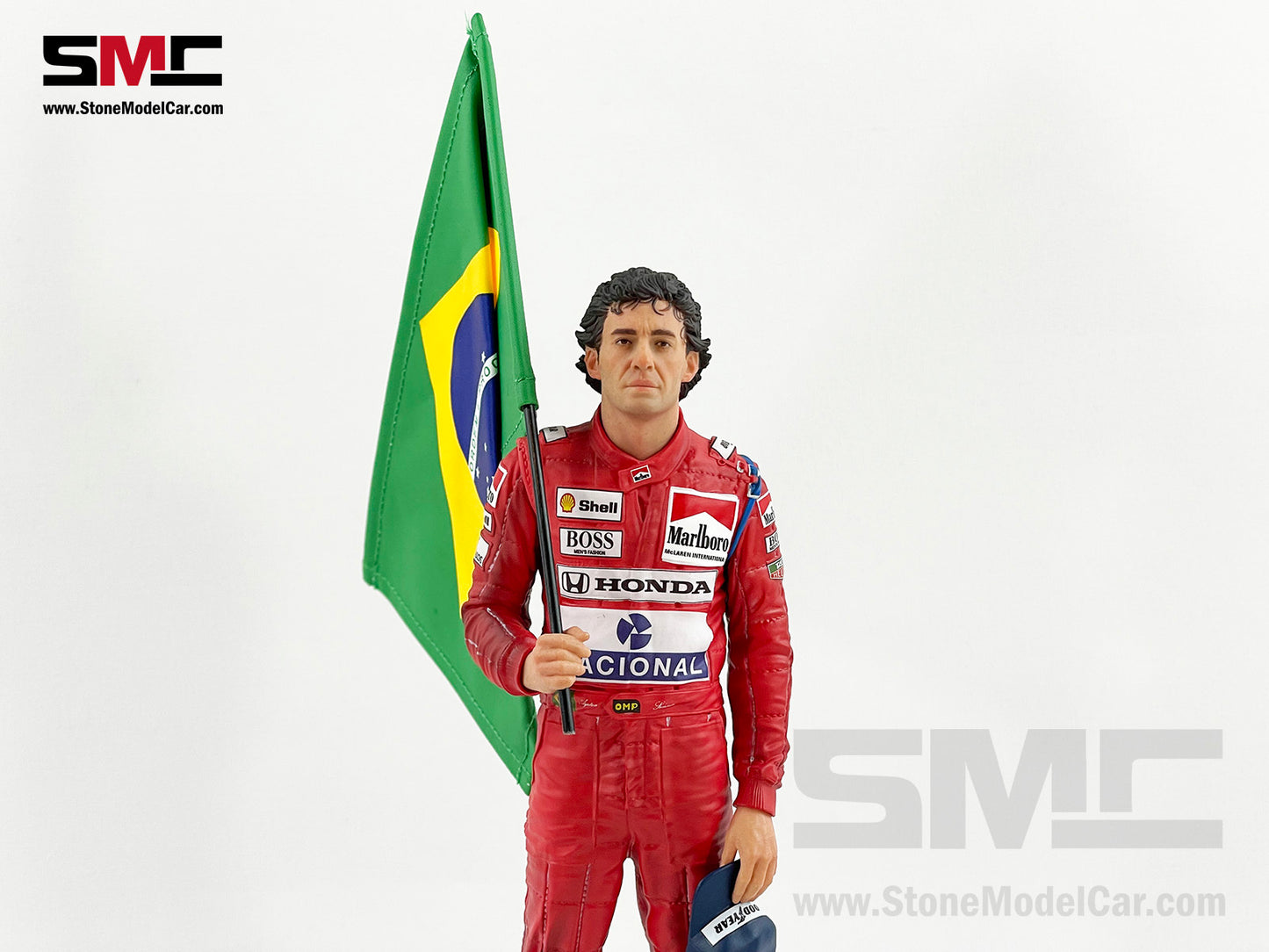 Mclaren F1 MP4/6 #1 Ayrton Senna Brazil GP 1991 World Champion Iron Studios 1:10 Figure with Marlboro Decal