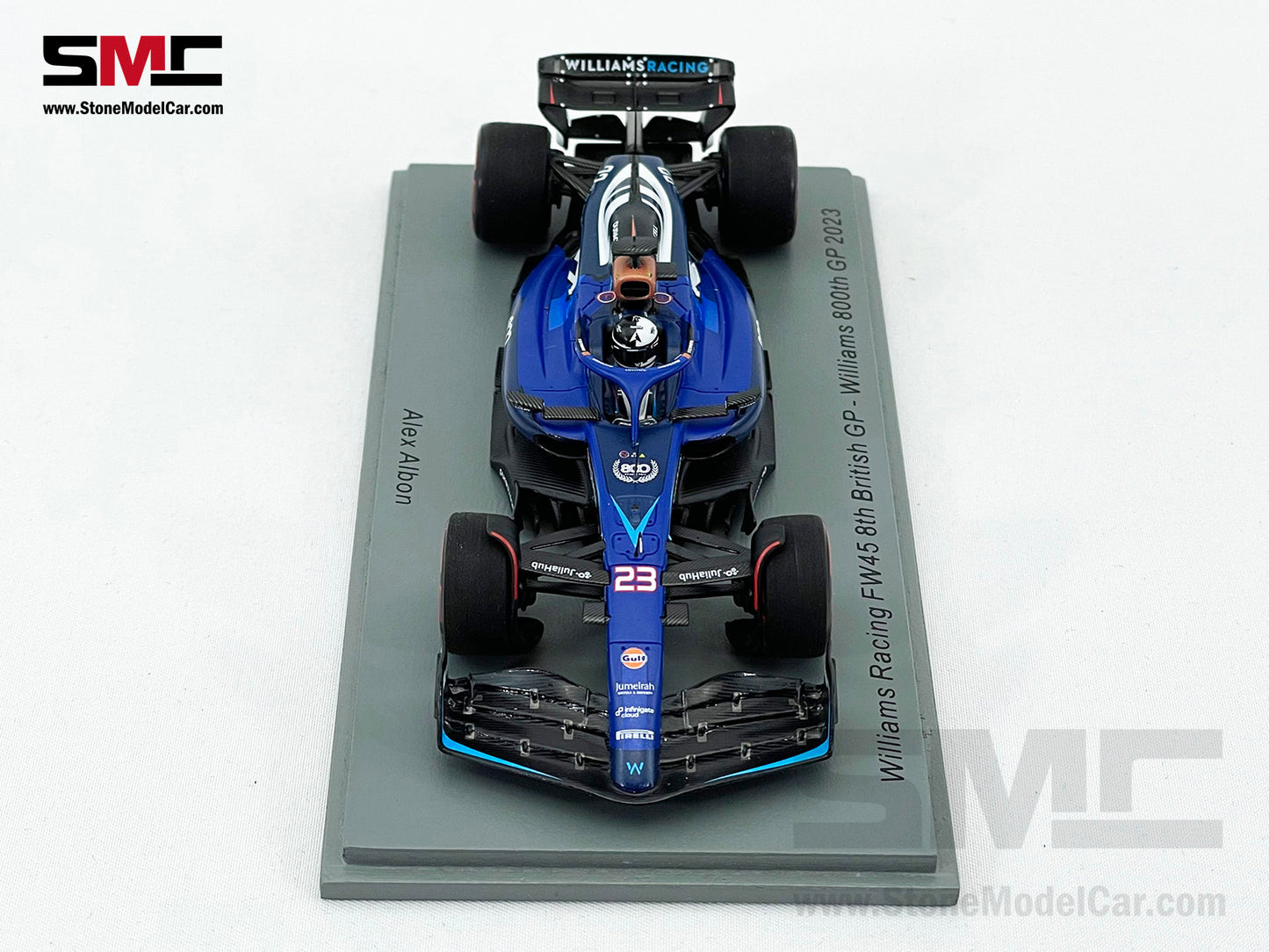 Williams F1 FW45 #23 Alexander Albon 8th British 2023 800th GP Special Livery 1:43 Spark S8588