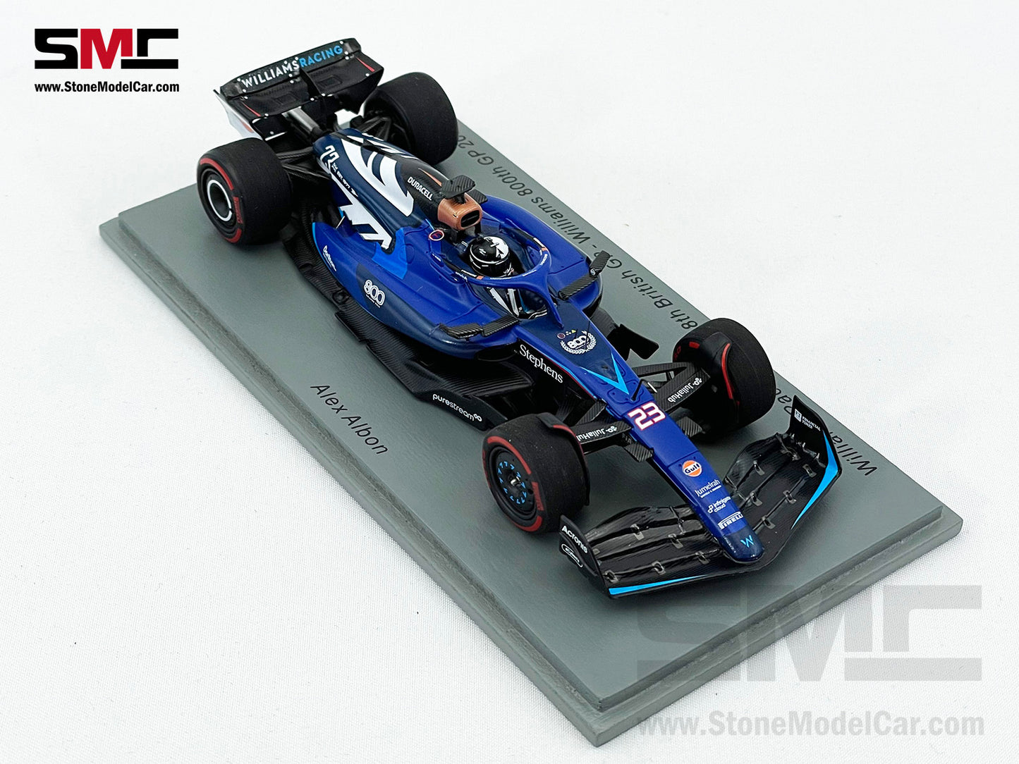 Williams F1 FW45 #23 Alexander Albon 8th British 2023 800th GP Special Livery 1:43 Spark S8588