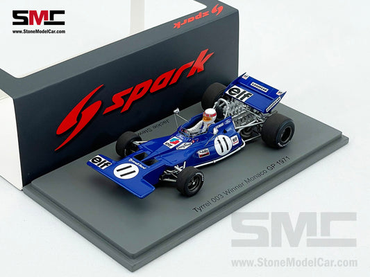 Tyrrell 003 F1 #11 Jackie Stewart Monaco GP 1971 Winner 1:43 Spark S7213