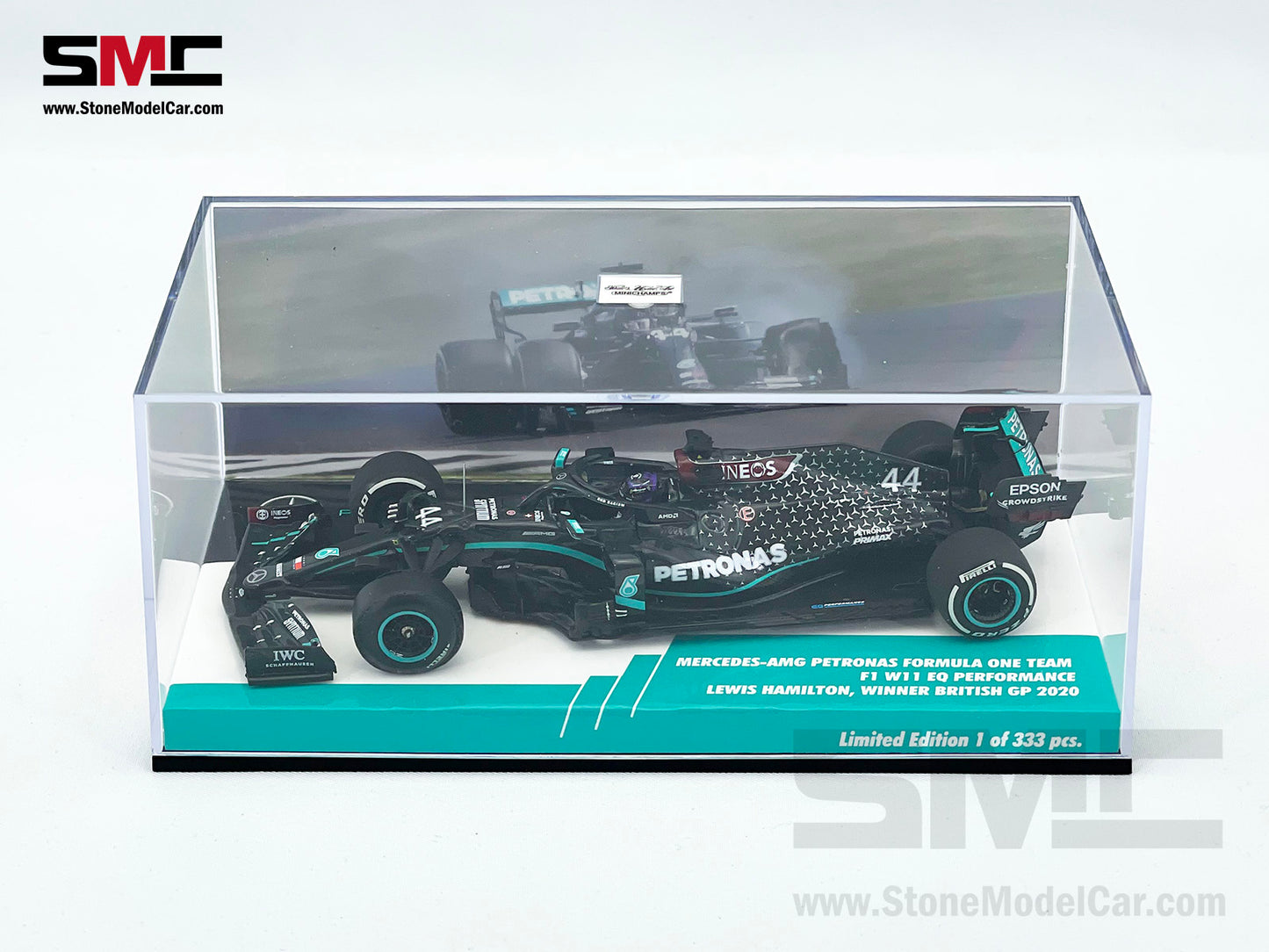 2020 7x World Champion Mercedes F1 W11 #44 Lewis Hamilton British GP 1:43 MINICHAMPS