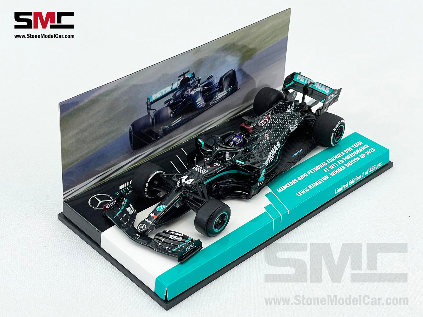 2020 7x World Champion Mercedes F1 W11 #44 Lewis Hamilton British GP 1:43 MINICHAMPS