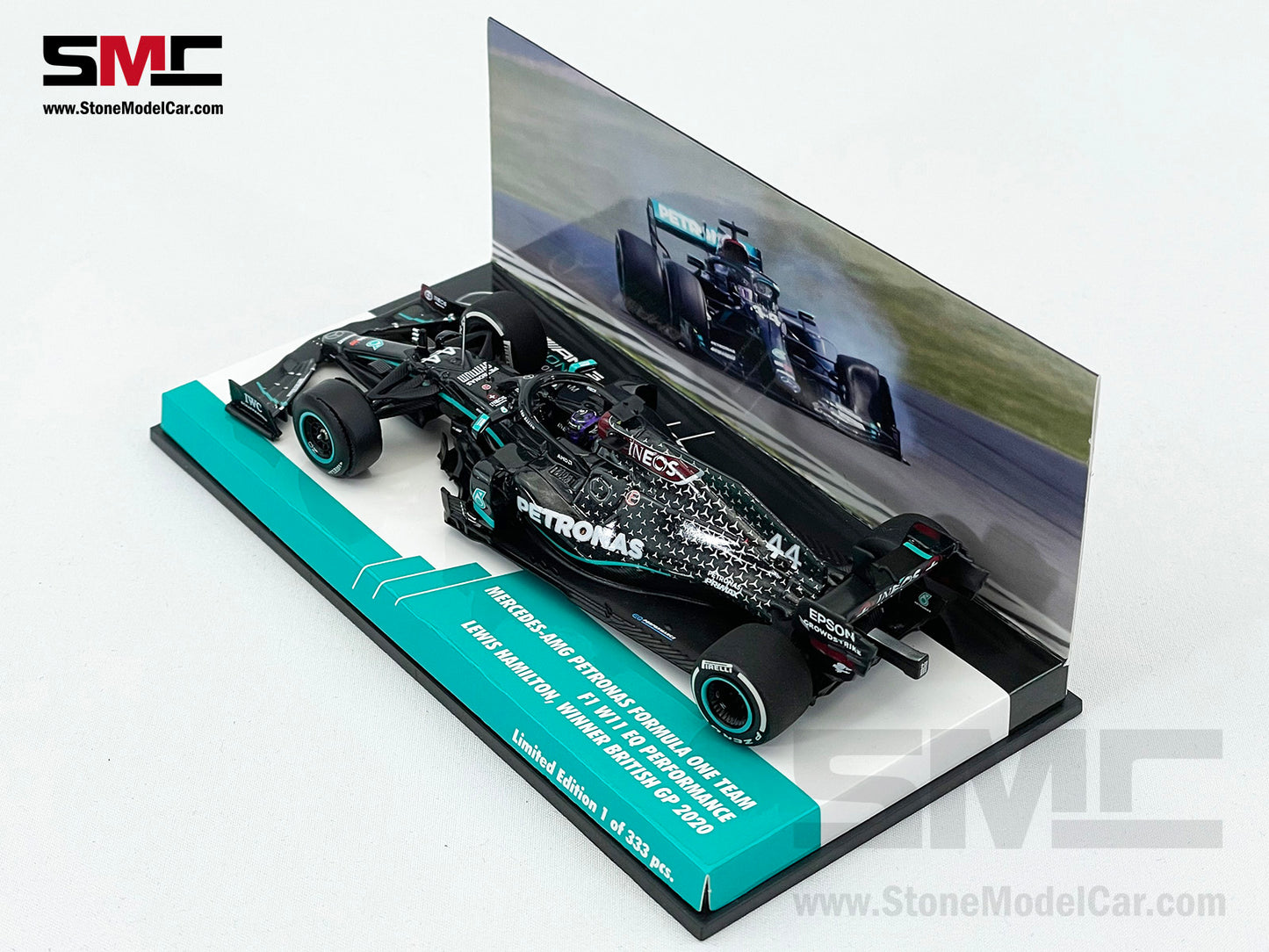 2020 7x World Champion Mercedes F1 W11 #44 Lewis Hamilton British GP 1:43 MINICHAMPS