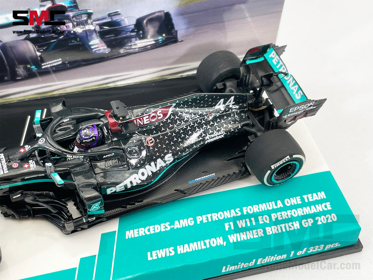 2020 7x World Champion Mercedes F1 W11 #44 Lewis Hamilton British GP 1:43 MINICHAMPS