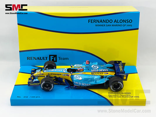 Renault F1 R25 #5 Fernando Alonso San Marino GP 2005 World Champion 1:18 MINICHAMPS Resin Edition