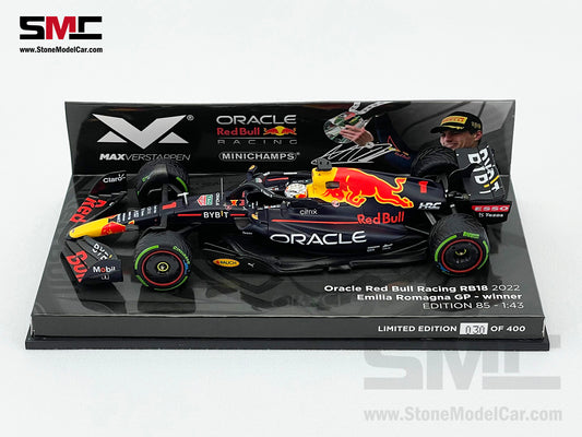 2022 F1 World Champion #1 Max Verstappen Red Bull RB18 Emilia Romagna GP 1:43 MINICHAMPS