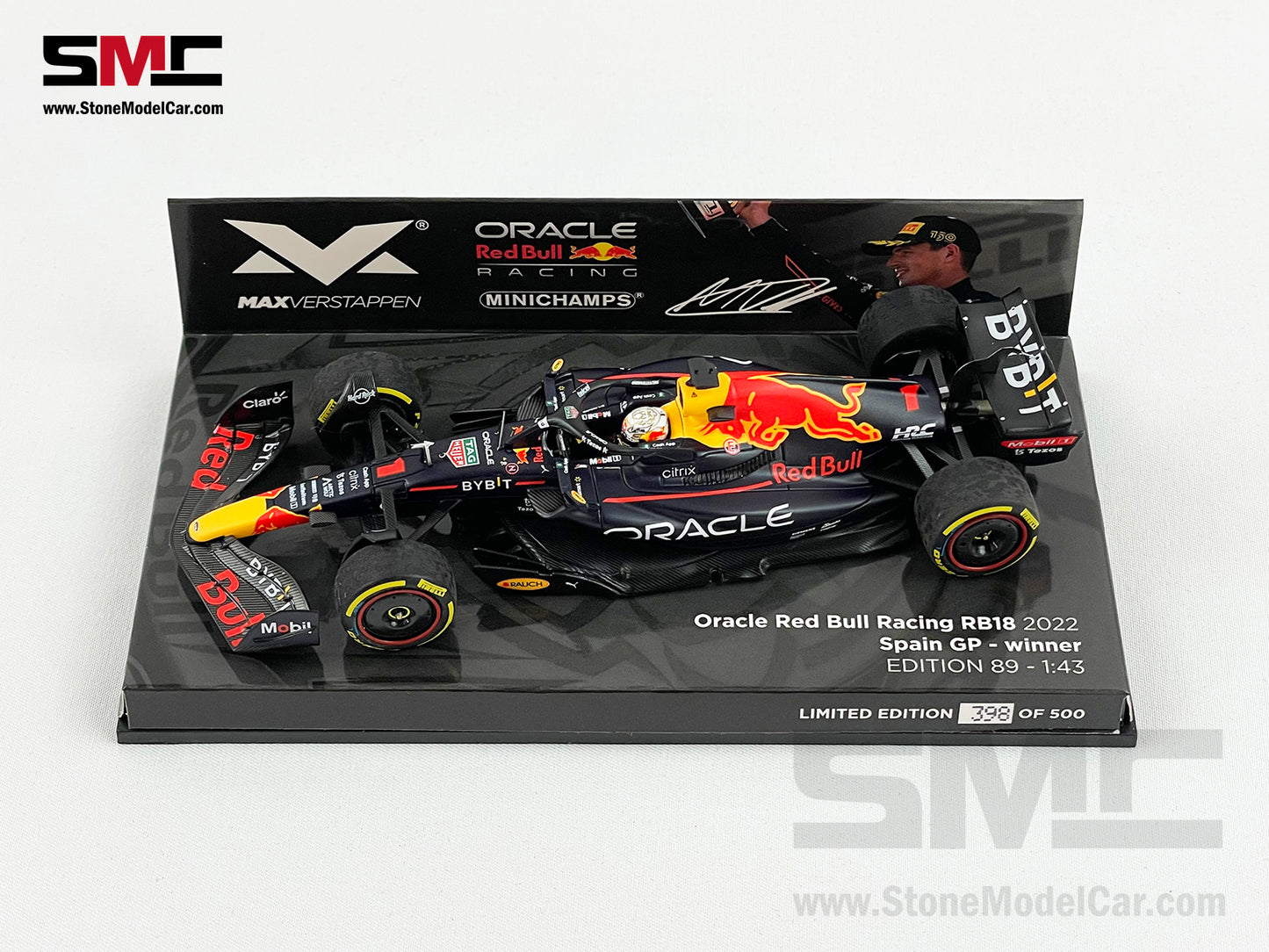 Red Bull F1 RB18 #1 Max Verstappen Spain GP 2022 World Champion 1:43 MINICHAMPS