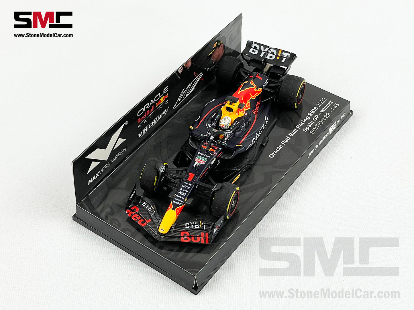 Red Bull F1 RB18 #1 Max Verstappen Spain GP 2022 World Champion 1:43 MINICHAMPS