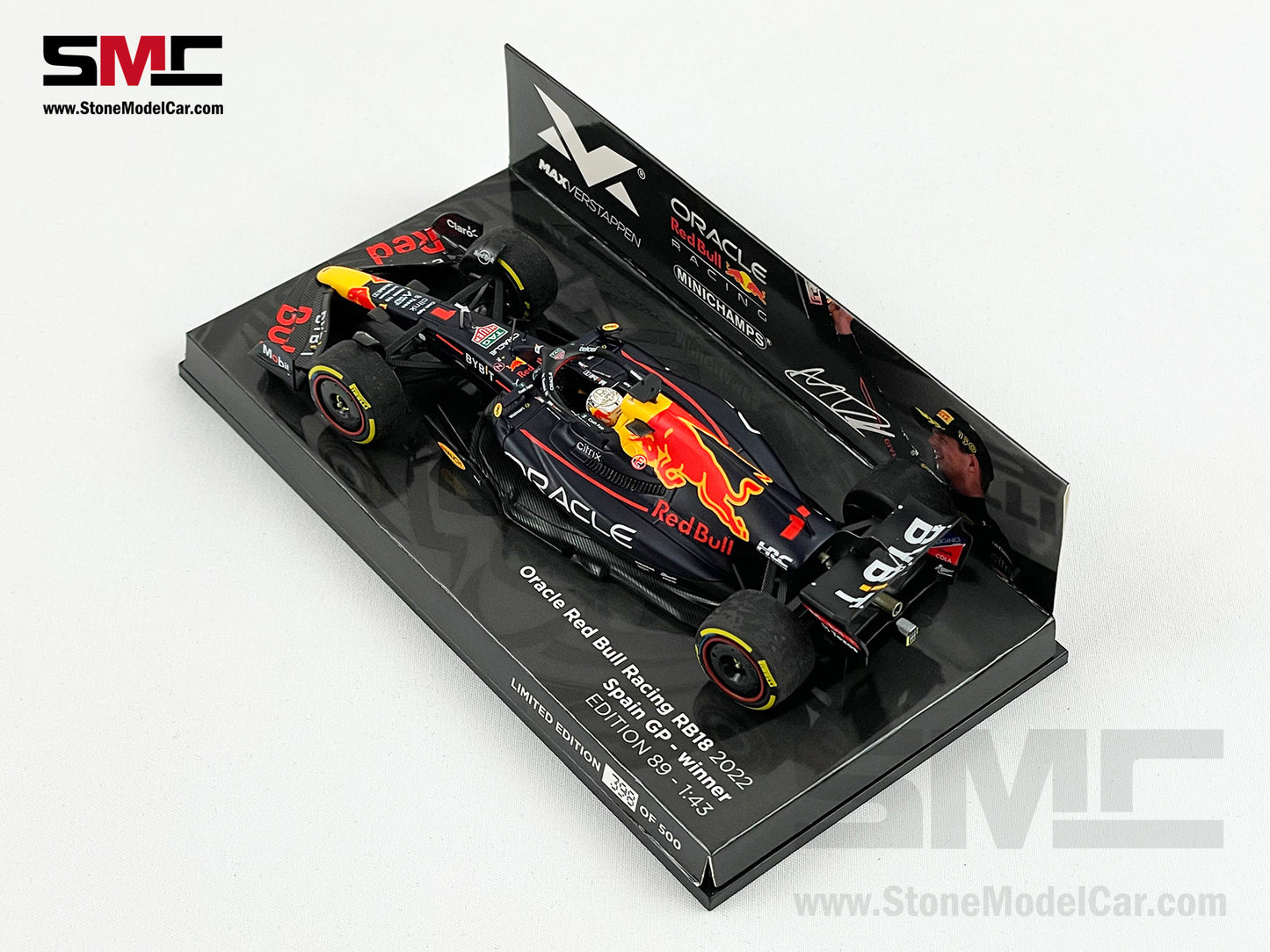 Red Bull F1 RB18 #1 Max Verstappen Spain GP 2022 World Champion 1:43 MINICHAMPS