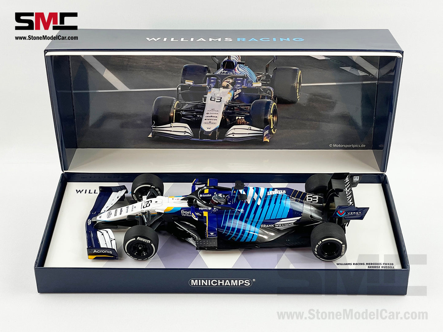 Williams F1 FW43B #63 George Russell Saudi Arabian GP 2021 1:18 MINICHAMPS