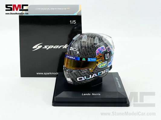 McLaren F1 MCL60 #4 Lando Norris Singapore GP 2023 Spark 1:5 Miniature Helmet 5HSP108