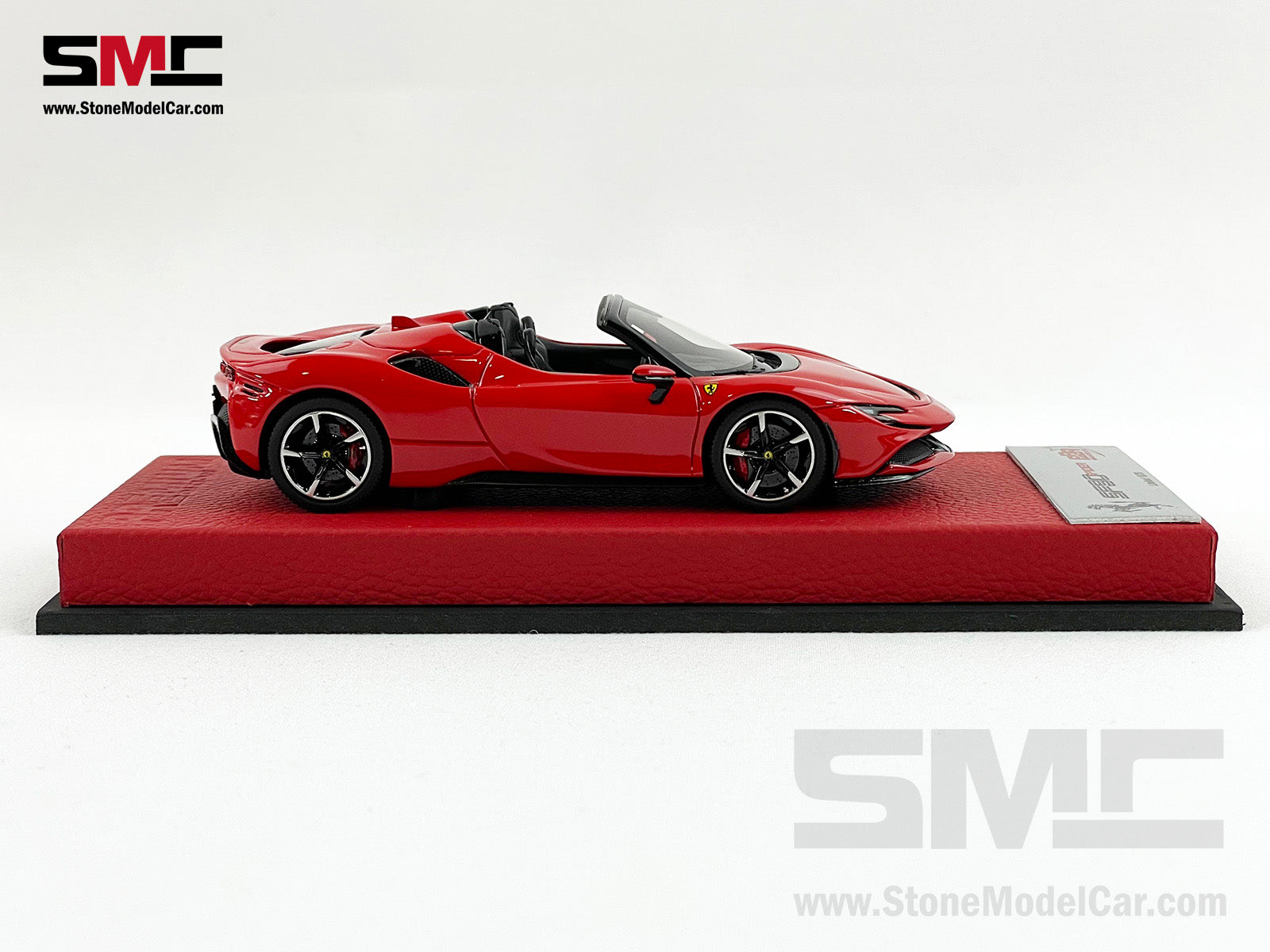 BBR 1:43 Premium Series Ferrari SF90 Spider Rosso Corsa 322 Red Limite –  Stone Model