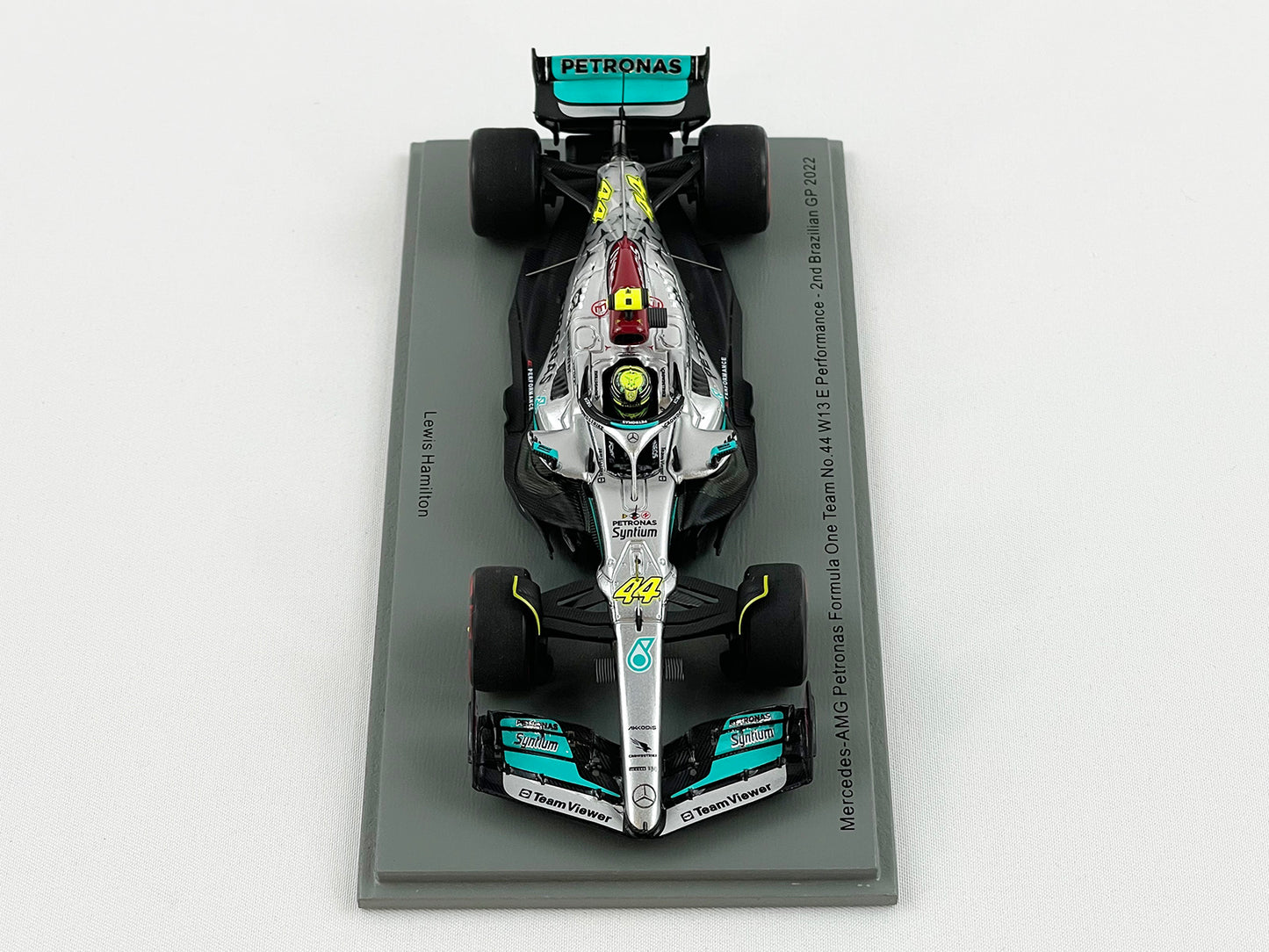 Mercedes F1 W13 #44 Lewis Hamilton Brazil GP 2nd 2022 1:43 Spark S8556 Pit Board