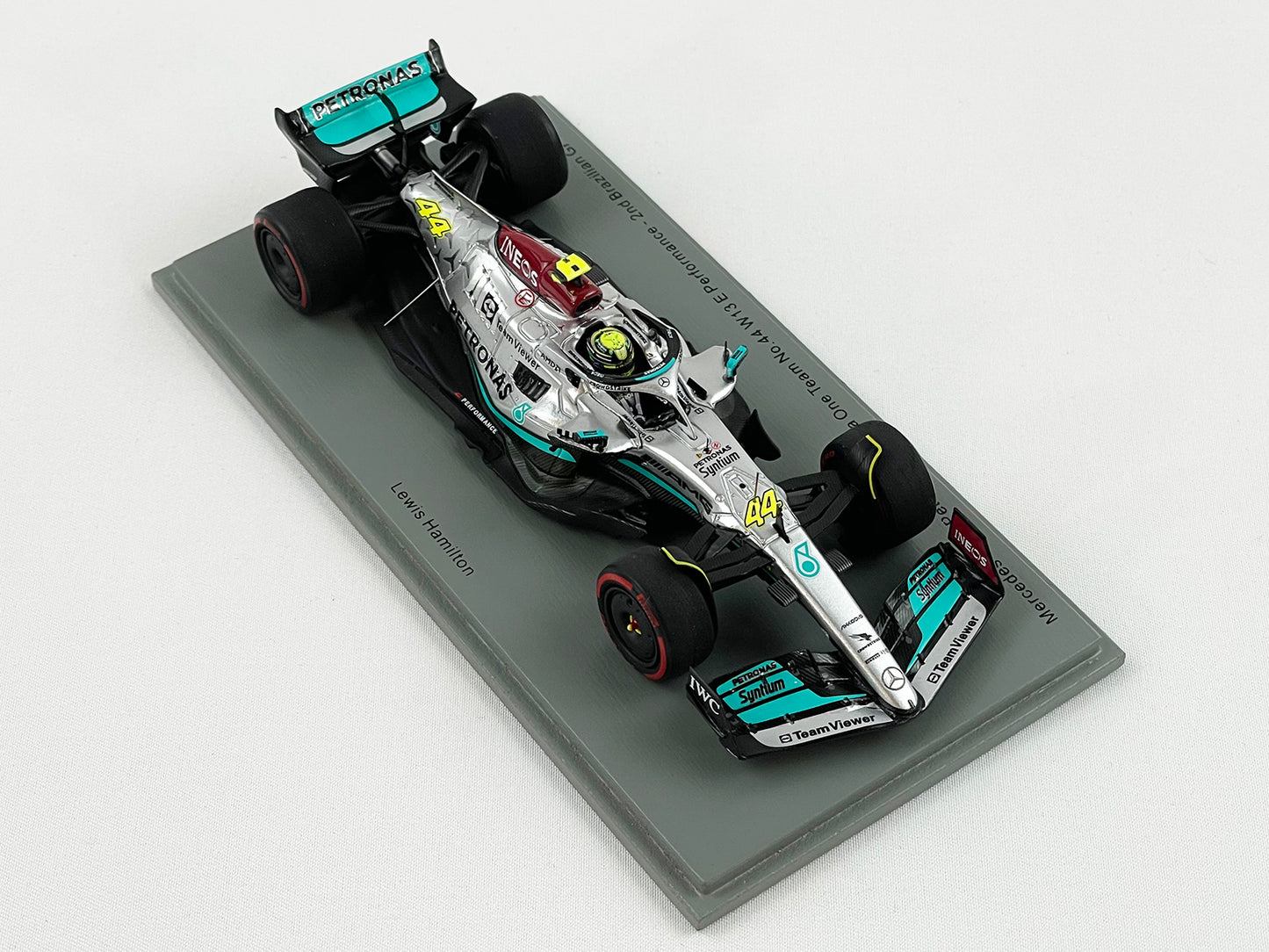 Mercedes F1 W13 #44 Lewis Hamilton Brazil GP 2nd 2022 1:43 Spark S8556 Pit Board