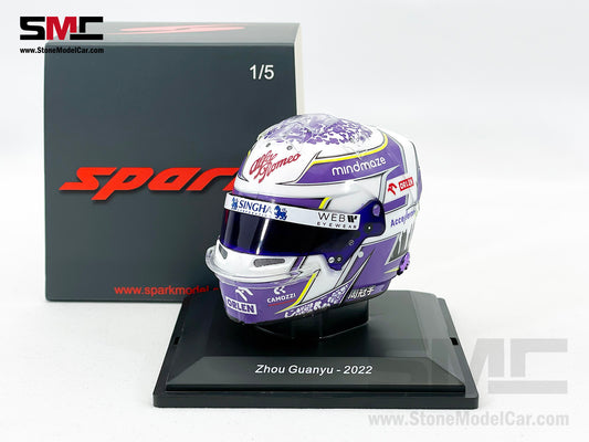 Alfa Romeo Sauber F1 C42 #24 Zhou Guanyu Bahrain GP 10th 1st Point 2022 Spark 1:5 Miniature Helmet