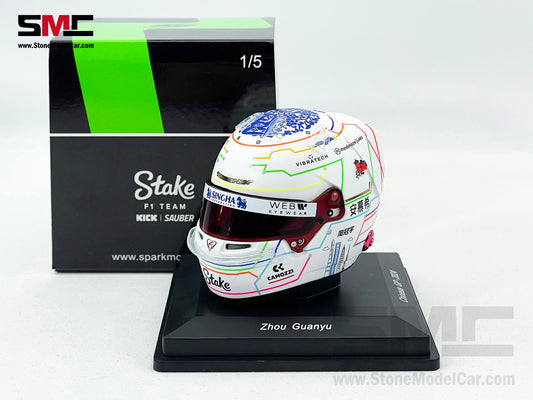 Stake KICK Sauber F1 C44 #24 Zhou Guanyu Chinese GP 2024 Home Race Spark 1:5 Miniature Helmet