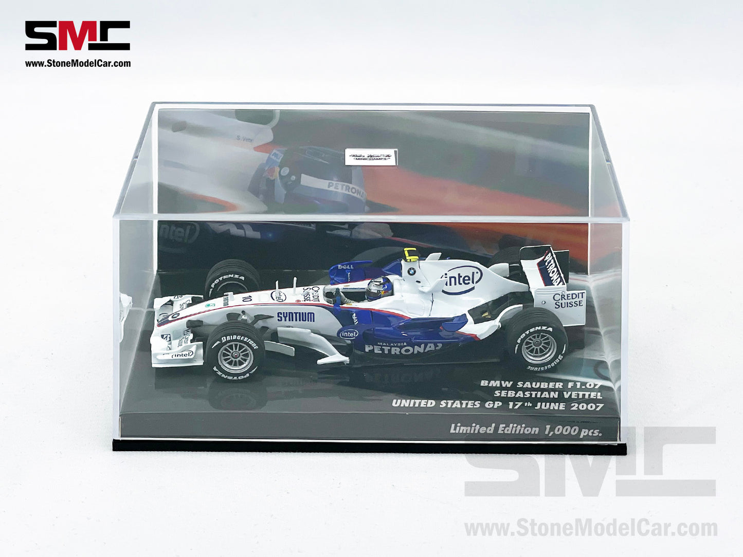 BMW Sauber F1 F1.07 #10 Sebastian Vettel USA GP 2007 1st Race 1:43 MINICHAMPS