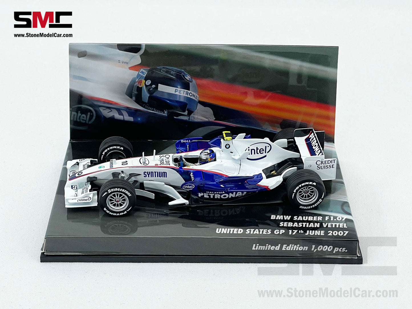 BMW Sauber F1 F1.07 #10 Sebastian Vettel USA GP 2007 1st Race 1:43 MINICHAMPS