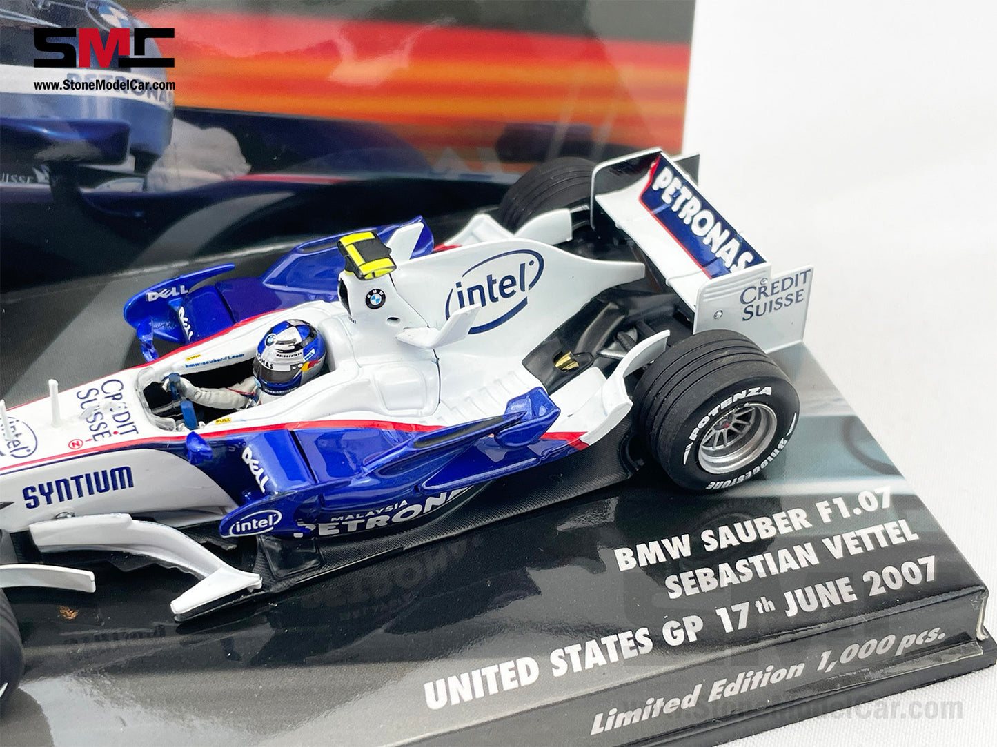 BMW Sauber F1 F1.07 #10 Sebastian Vettel USA GP 2007 1st Race 1:43 MINICHAMPS