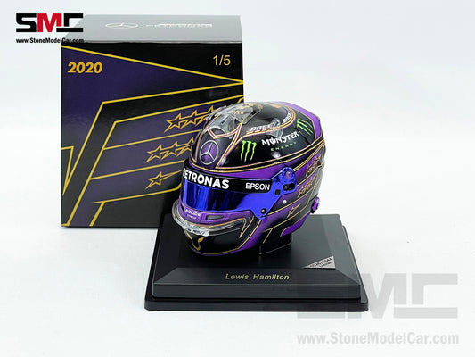 Mercedes F1 W11 #44 Lewis Hamilton Abu Dhabi GP 2020 7x Times World Champion Spark 1:5 Miniature Helmet