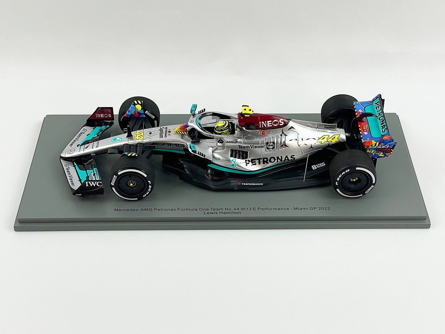 2022 Mercedes F1 W13 #44 Lewis Hamilton USA Miami GP Special Livery 1:18 Spark