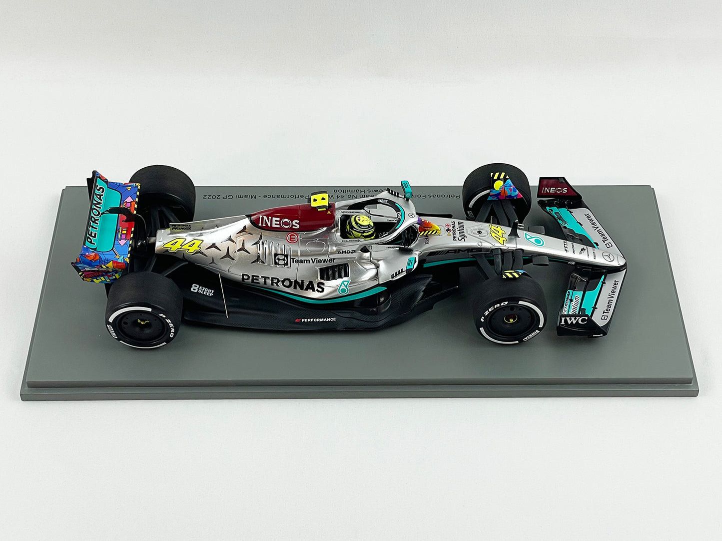 2022 Mercedes F1 W13 #44 Lewis Hamilton USA Miami GP Special Livery 1:18 Spark