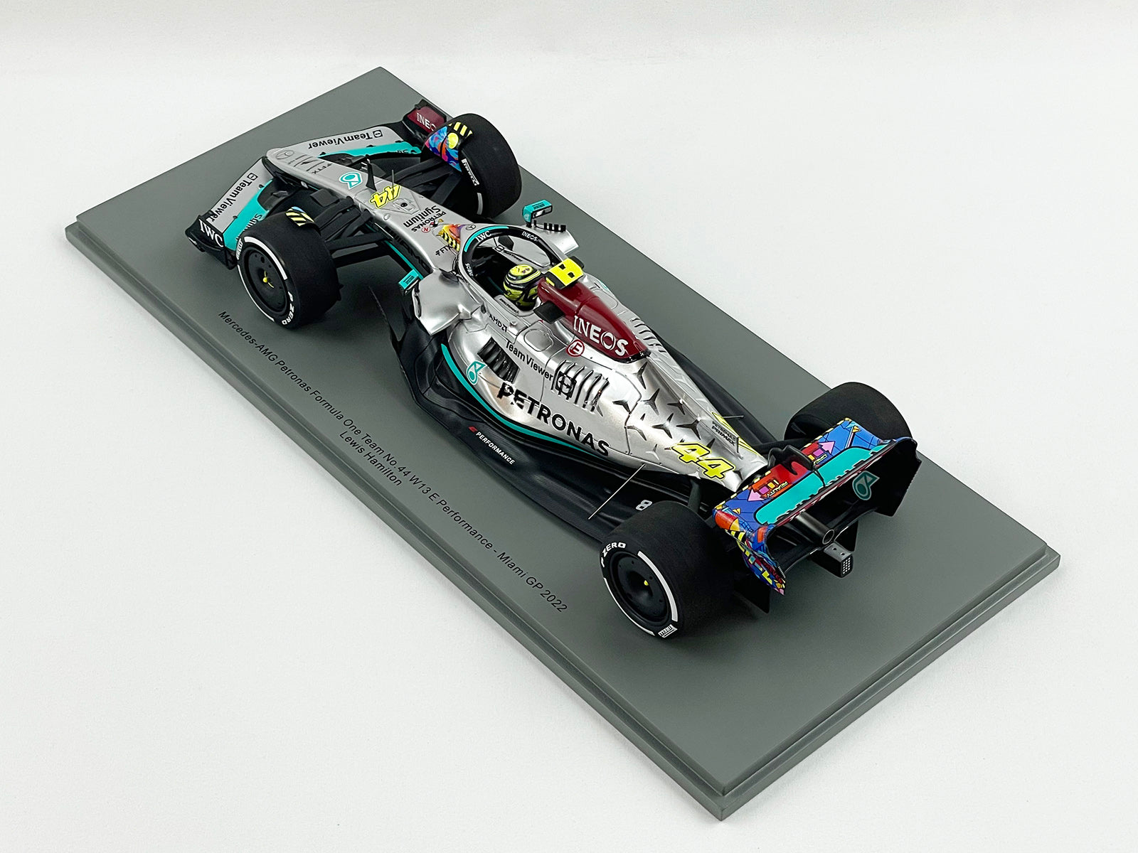 2022 Mercedes F1 W13 #44 Lewis Hamilton USA Miami GP Special Livery 1:18  Spark