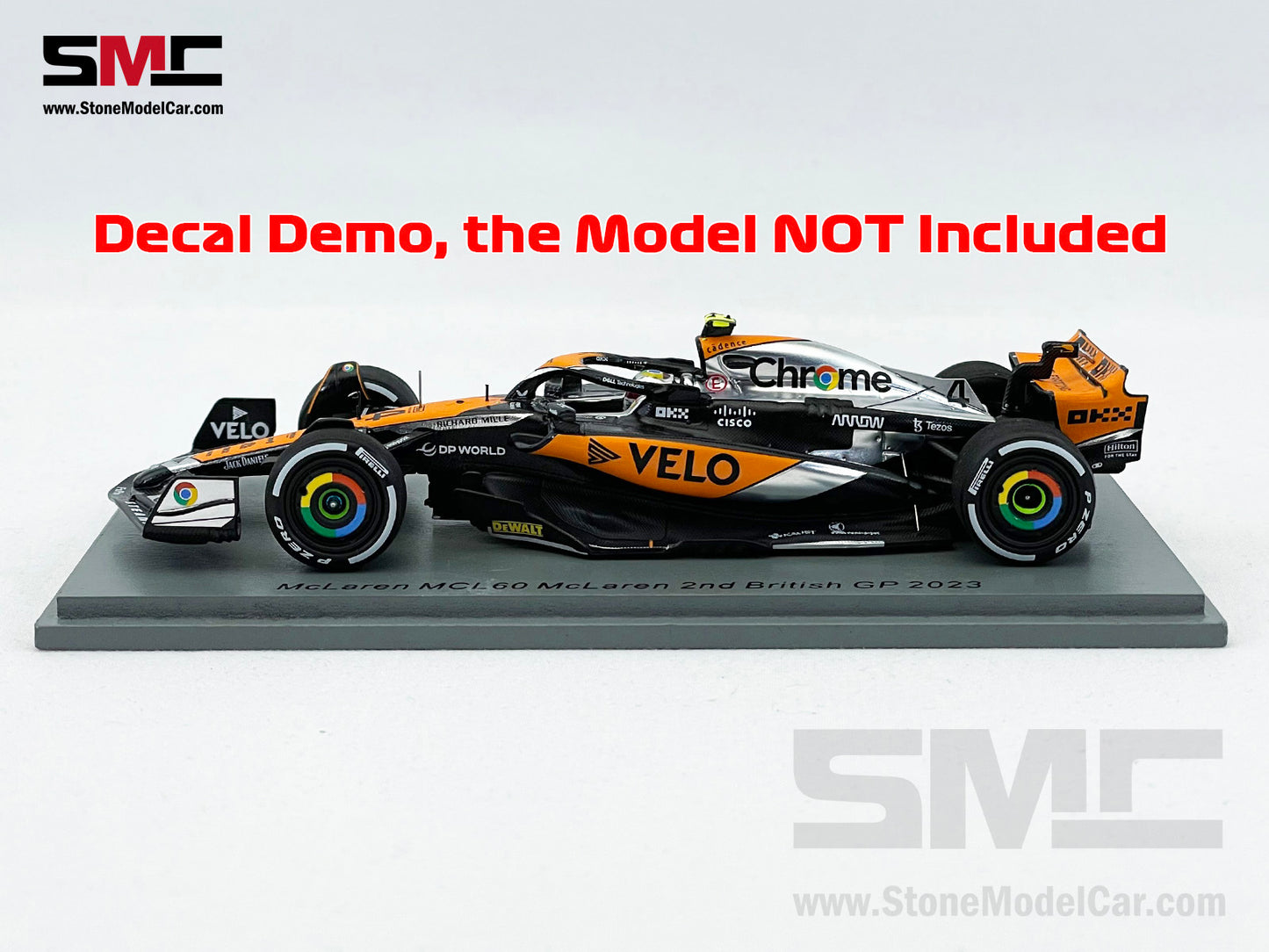 Decal for 1:18 McLaren F1 MCL60 #4 L. Norris #81 O. Piastri British GP 2023 Special Livery Spark