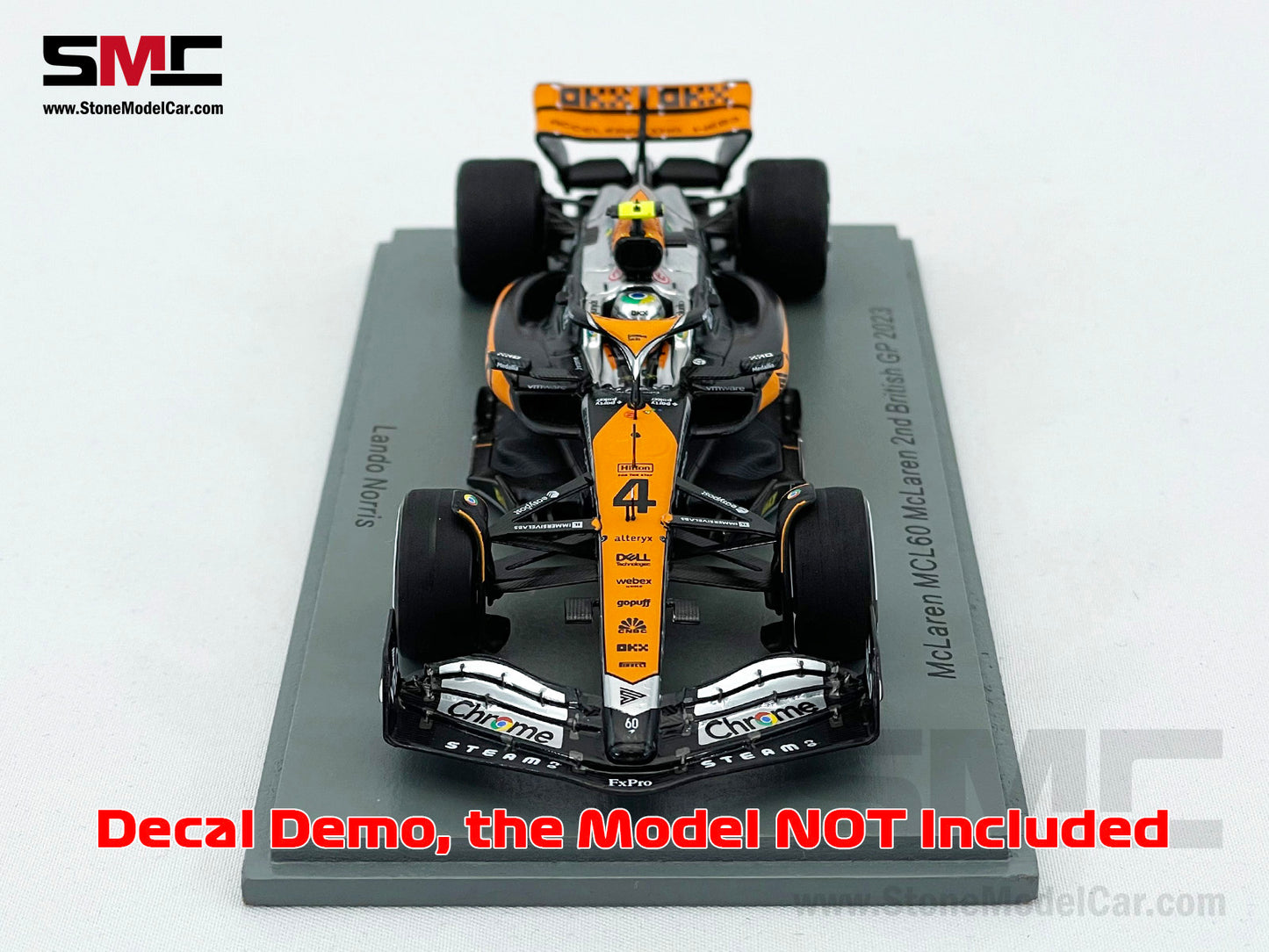 Decal for 1:18 McLaren F1 MCL60 #4 L. Norris #81 O. Piastri British GP 2023 Special Livery Spark