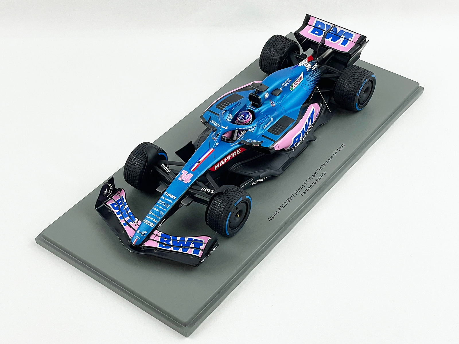 2022 Alpine Renault BWT F1 A522 #14 Fernando Alonso Monaco GP 1:18 Spark  18S750