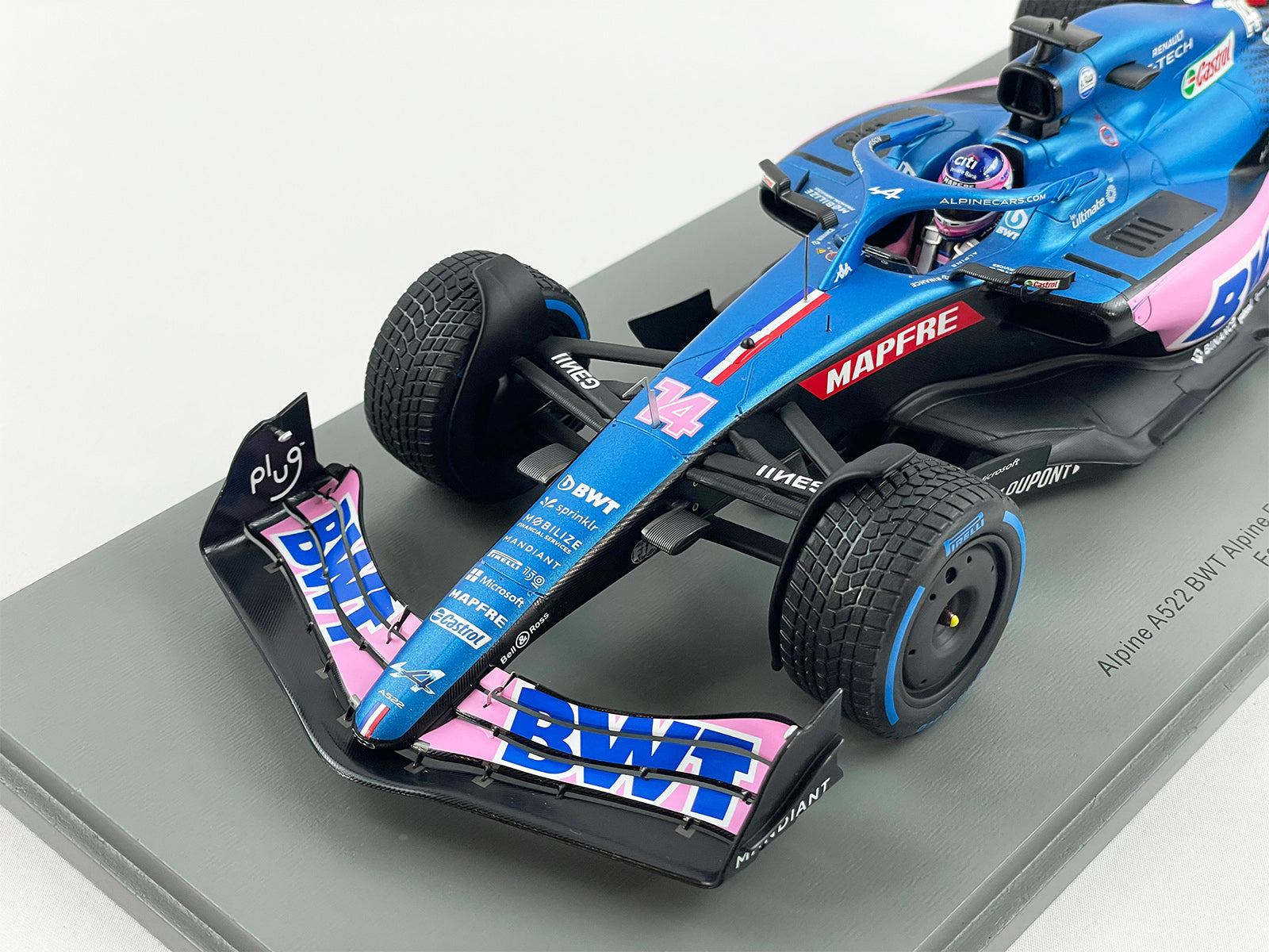 2022 Alpine Renault BWT F1 A522 #14 Fernando Alonso Monaco GP 1:18 Spark  18S750