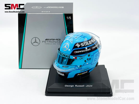 Mercedes F1 W15 #63 George Russell Year 2024 Las Vegas GP Winner Spark 1:5 Helmet