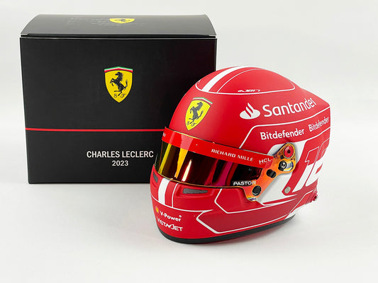 Ferrari SF-23 #16 Charles Leclerc Season 2023 Bell 1:2 Miniature Helmet Model