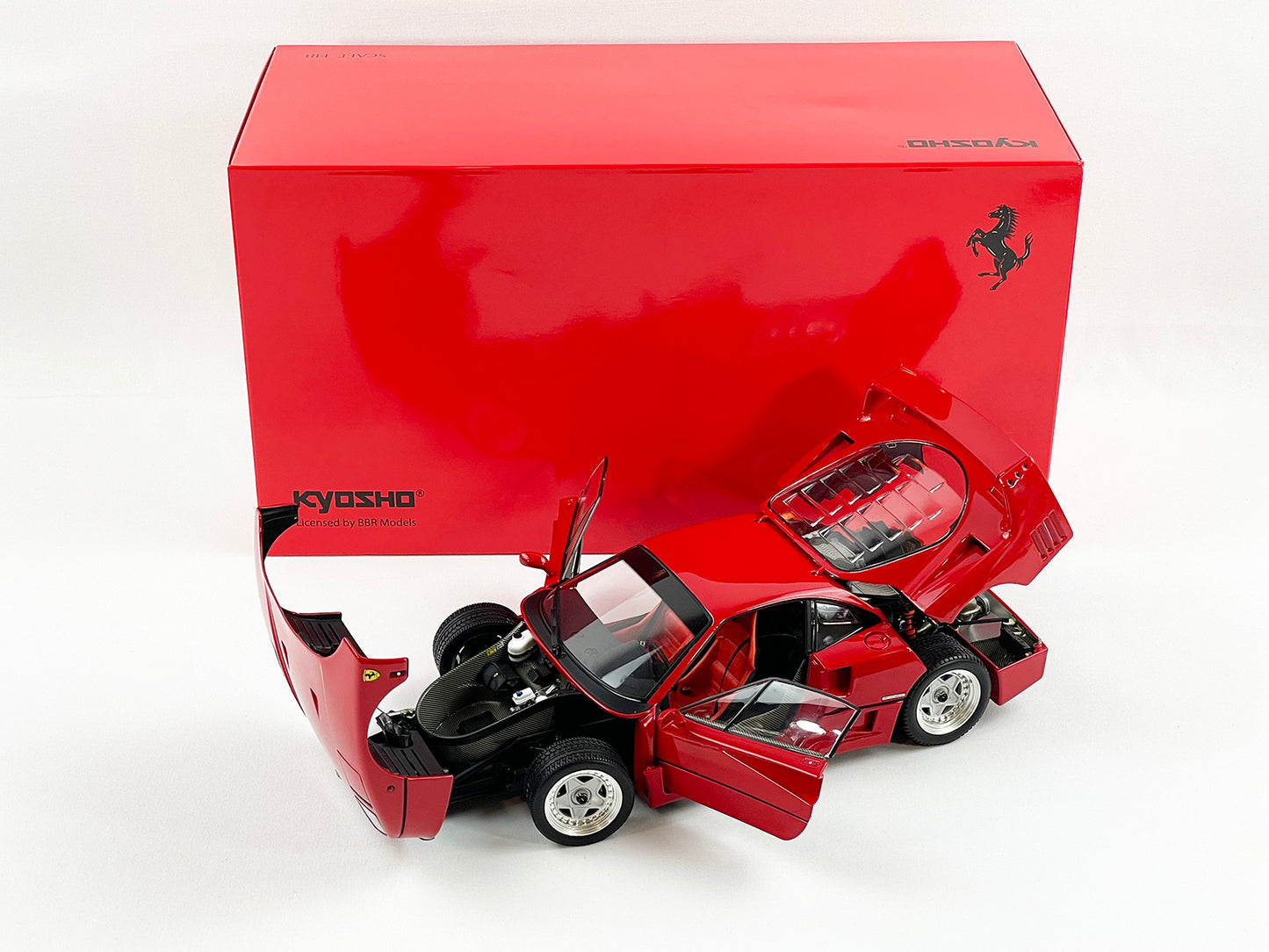 Kyosho 1:18 Ferrari F40 1987 Red Interior Full Open Diecast 08416R