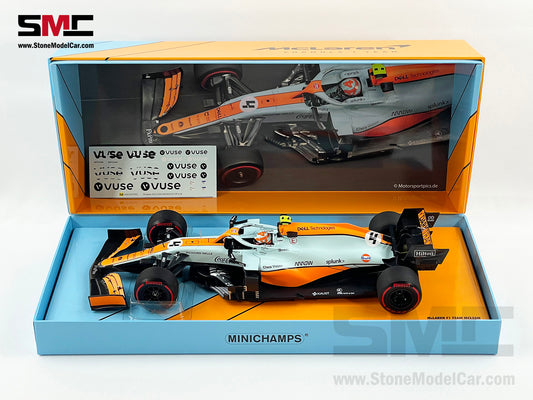 Mclaren F1 MCL35M #4 Lando Norris Monaco 2021 Podium Gulf Livery 1:18 MINICHAMPS Gift Box