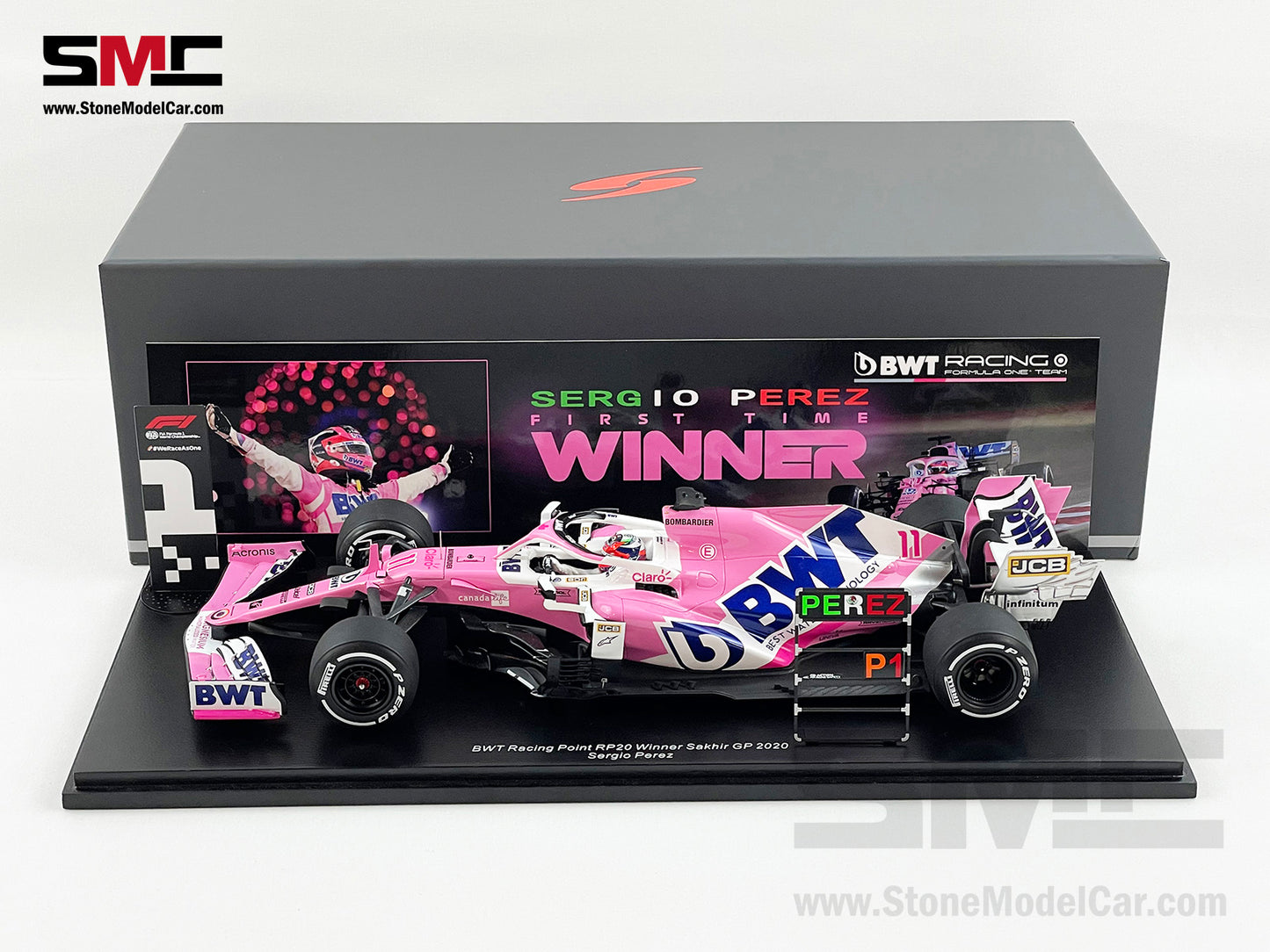 1:18 Spark BWT Racing Point F1 RP20 #11 Sergio Perez Sakhir 2020 1st Career Win