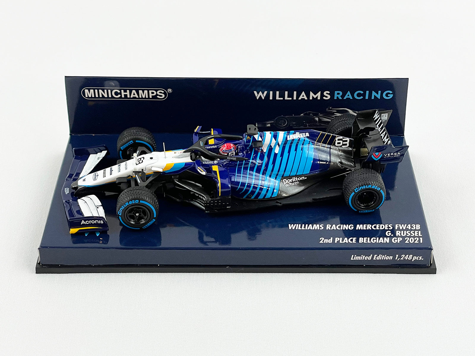 Williams F1 FW43B #63 George Russell Belgian GP 2021 1st Podium 1:43  MINICHAMPS