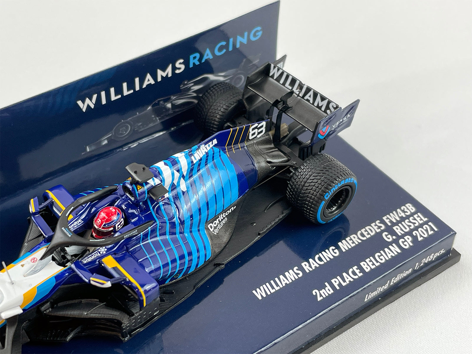 Williams F1 FW43B #63 George Russell Belgian GP 2021 1st Podium 1:43  MINICHAMPS