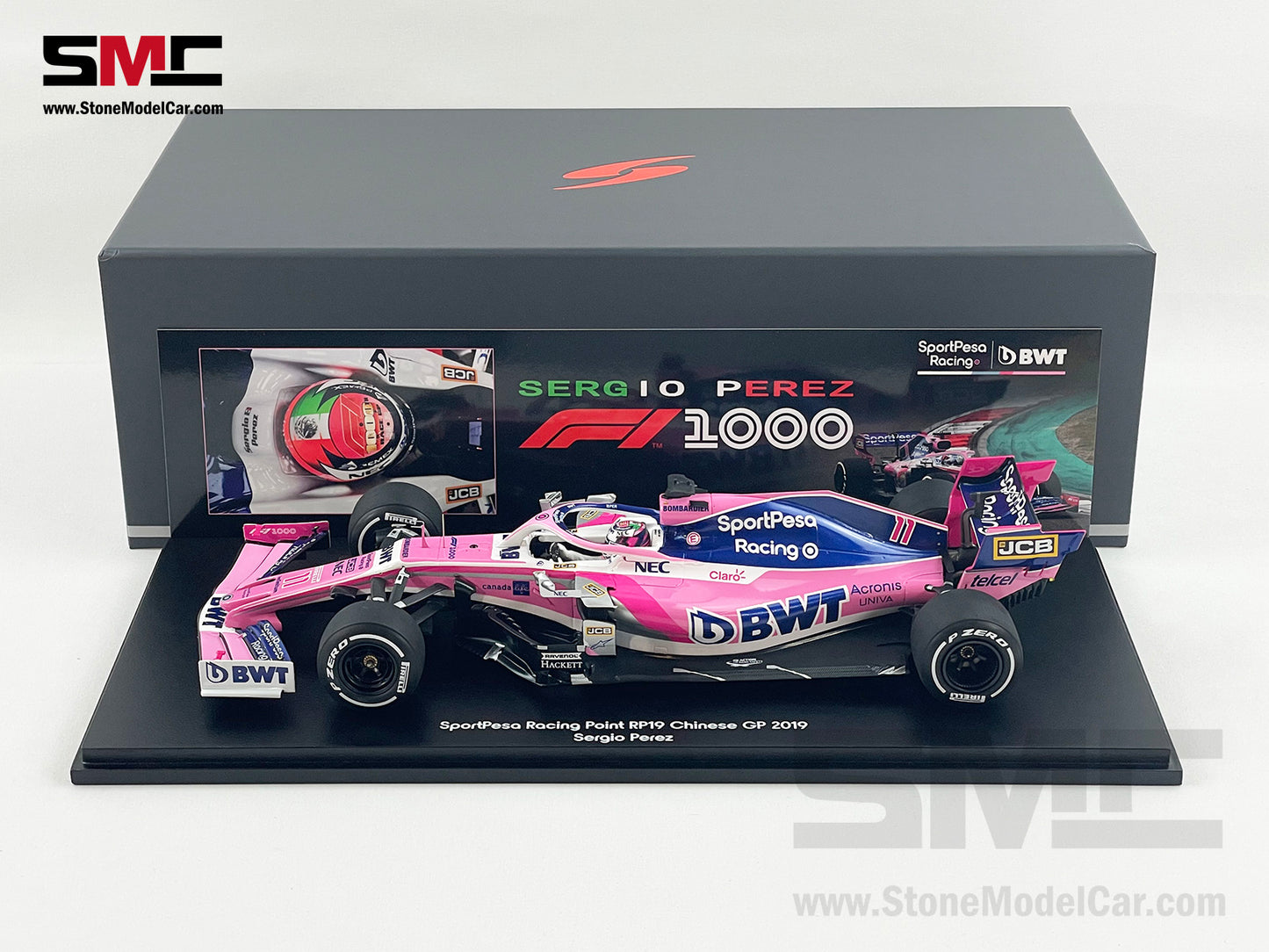 1:18 Spark BWT Racing Point RP19 #11 Sergio Perez Chinese GP 2019 F1 1000th GP