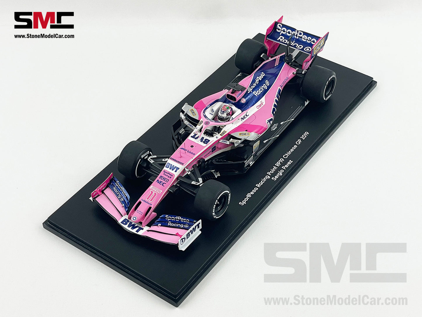 1:18 Spark BWT Racing Point RP19 #11 Sergio Perez Chinese GP 2019 F1 1000th GP