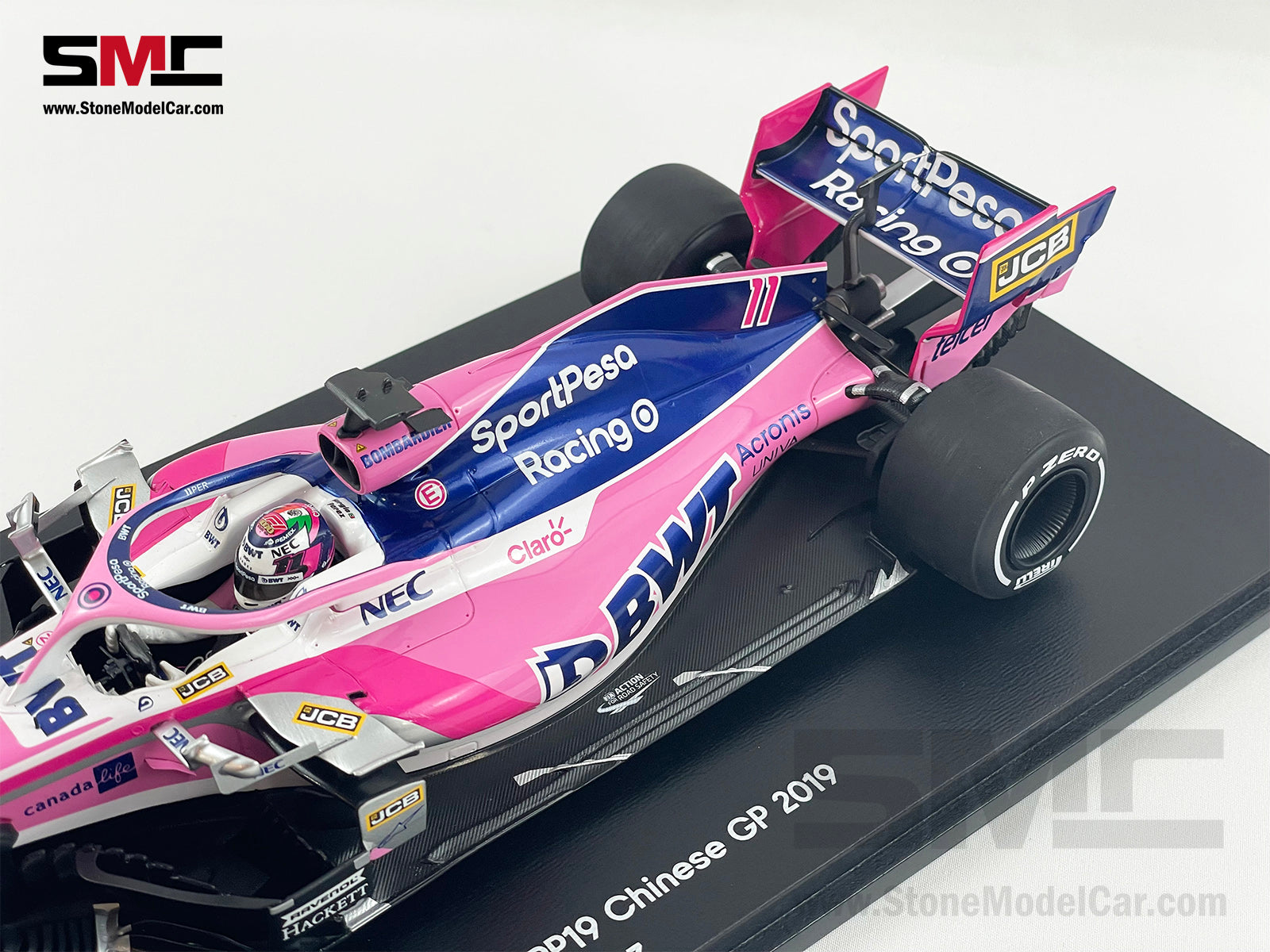 1:18 Spark BWT Racing Point RP19 #11 Sergio Perez Chinese GP 2019 F1 1000th  GP