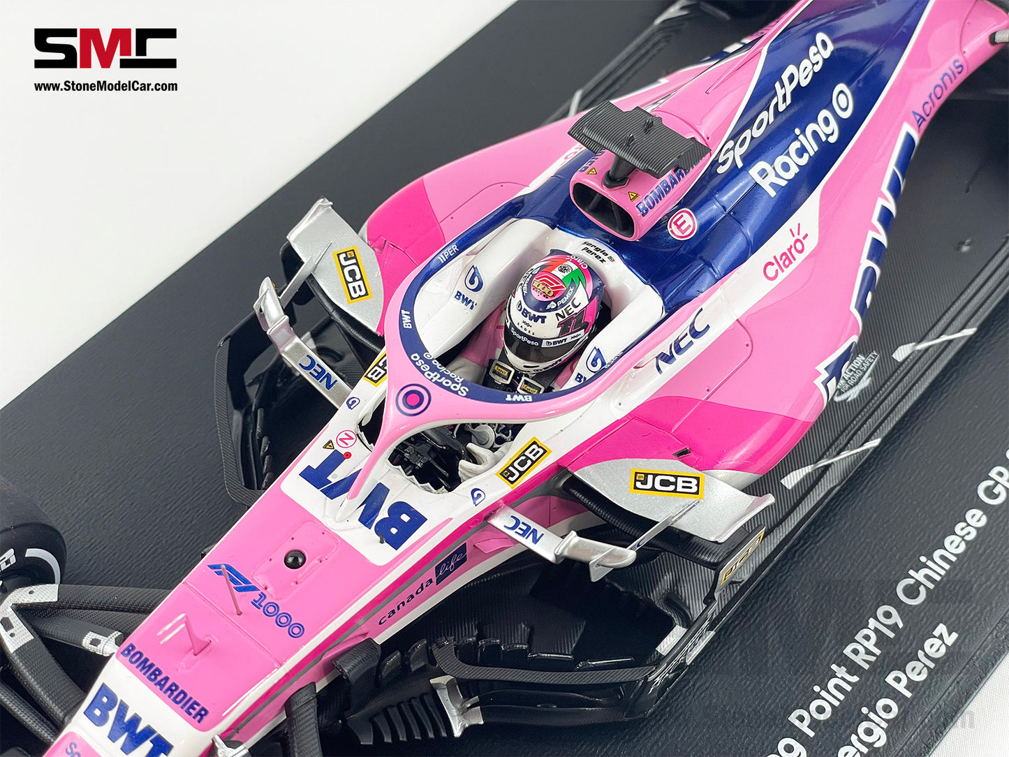 1:18 Spark BWT Racing Point RP19 #11 Sergio Perez Chinese GP 2019 F1 1000th GP