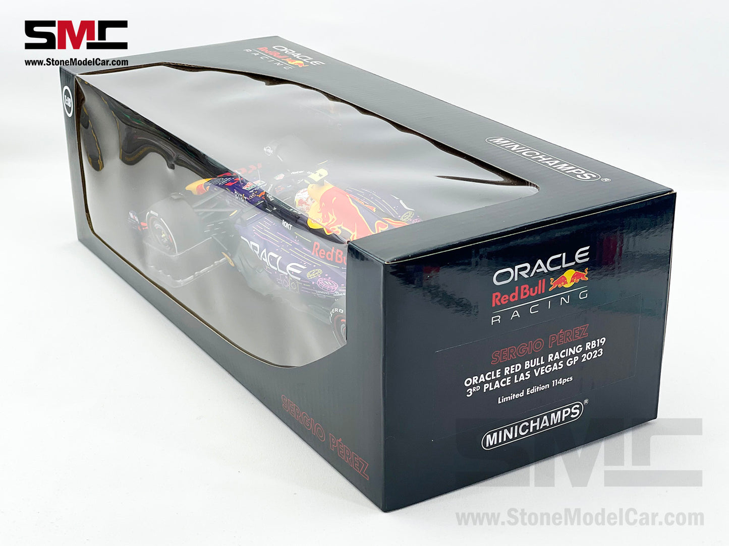 Red Bull F1 RB19 #11 Sergio Perez US Las Vegas GP Podium 2023 Special Livery 1:18 MINICHAMPS