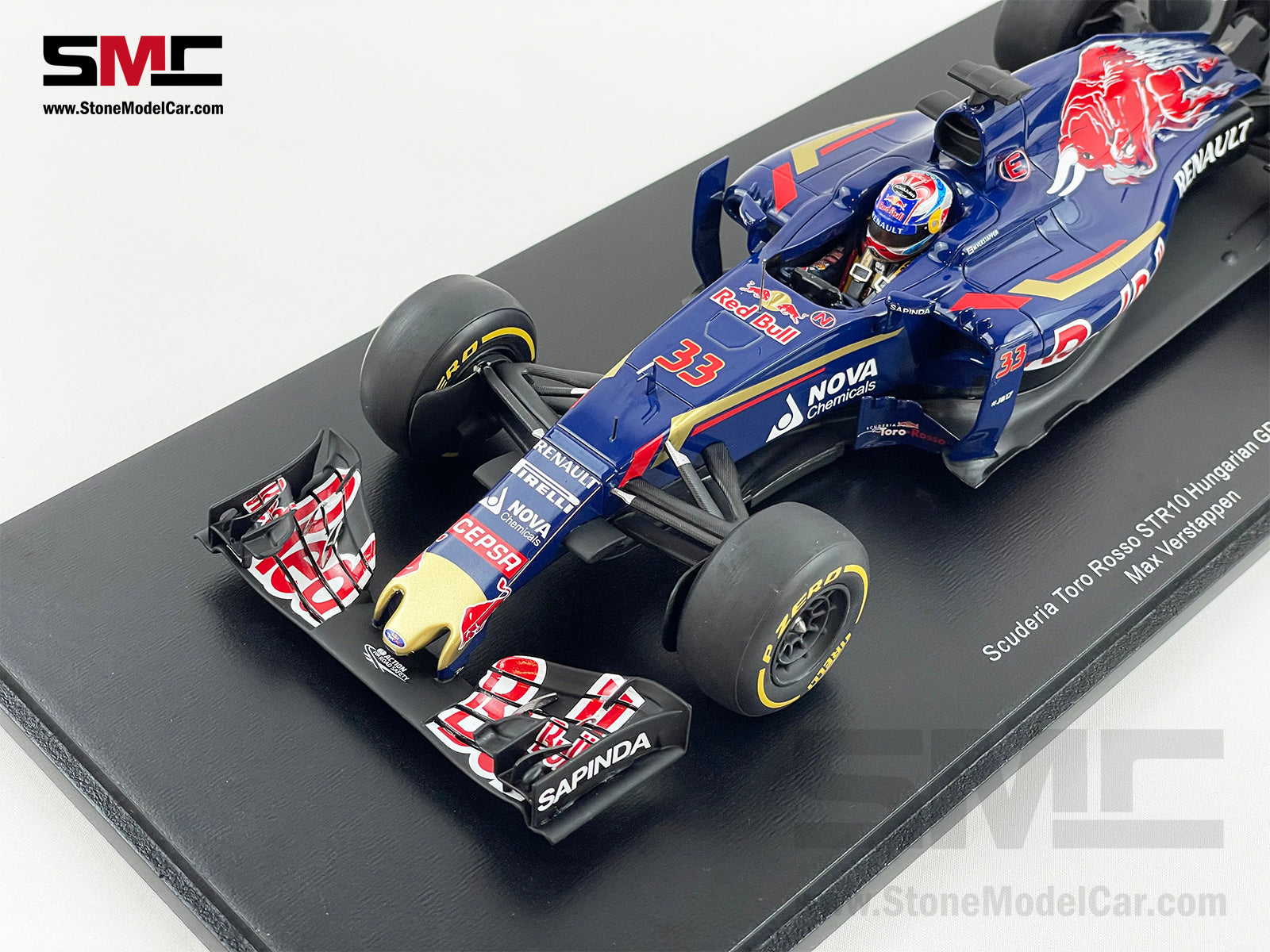 1:18 Spark Toro Rosso F1 STR10 #33 Max Verstappen Hungary GP Best Place in  2015