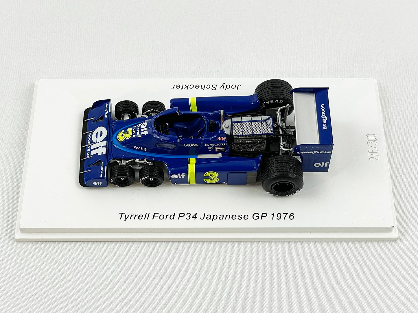 Tyrrell F1 P34 #3 Jody Scheckter Japan GP 1976 1:43 Spark 6 Wheels with Figure