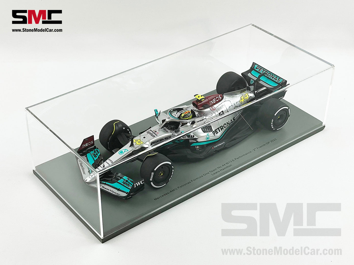 Mercedes F1 W13 #44 Lewis Hamilton French 2022 300th GP Race 1:18 Spark 18S769